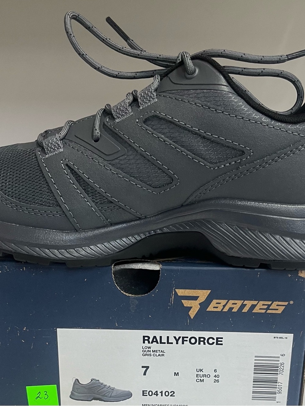 Bates RallyForce Men's Athletic Shoe - Gunmetal/Black - Picture 2 of 5